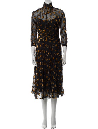 Teri Jon by Rickie Freeman Floral Print Midi Length Dress