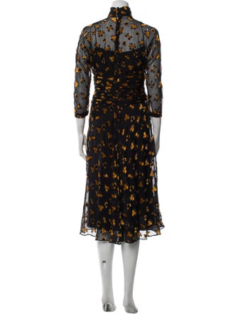 Teri Jon by Rickie Freeman Floral Print Midi Length Dress