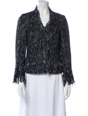 Teri Jon by Rickie Freeman Wool Tweed Pattern Evening Jacket