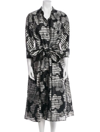 Teri Jon by Rickie Freeman Printed Midi Length Dress