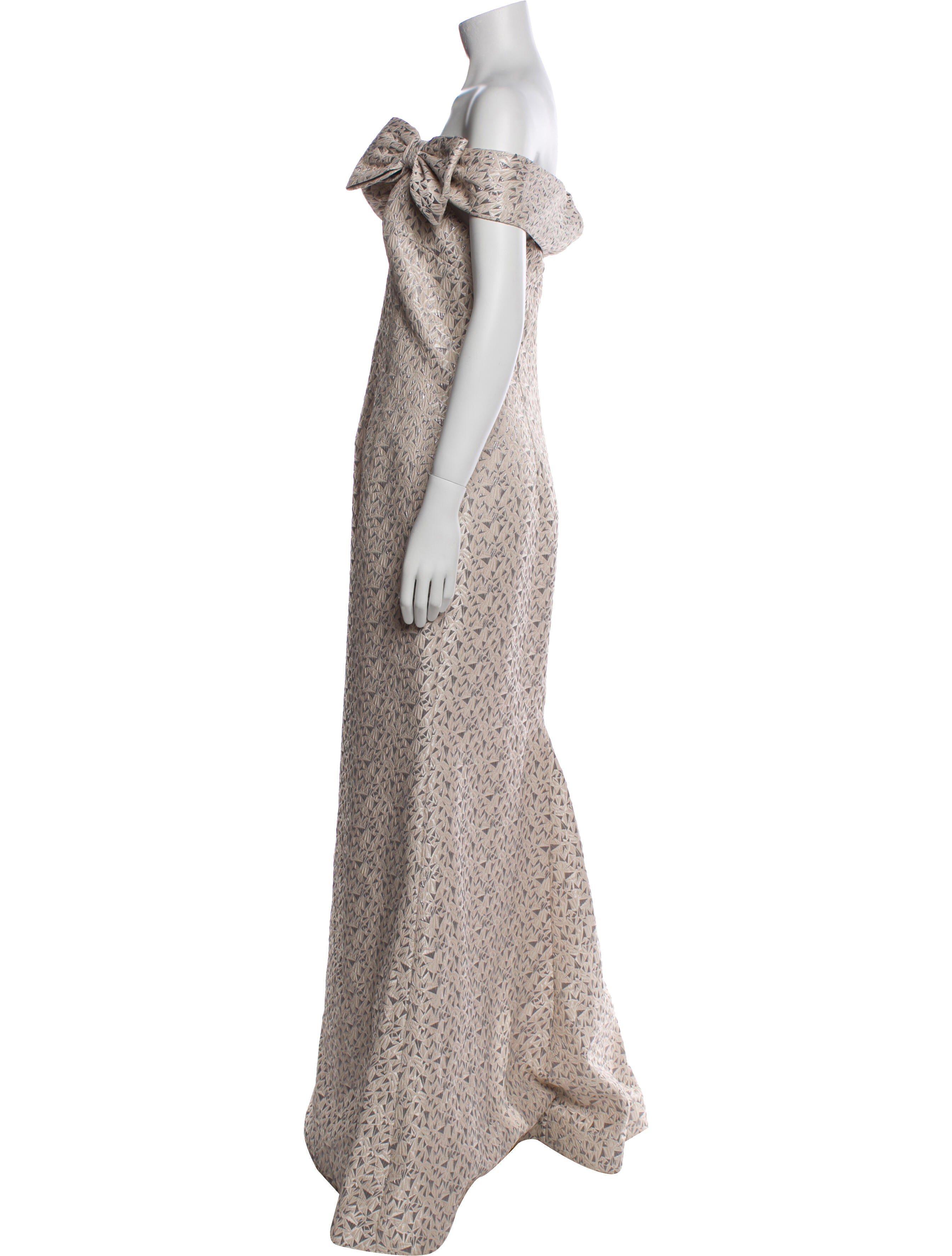 Teri Jon by Rickie Freeman Off-The-Shoulder Long Dress