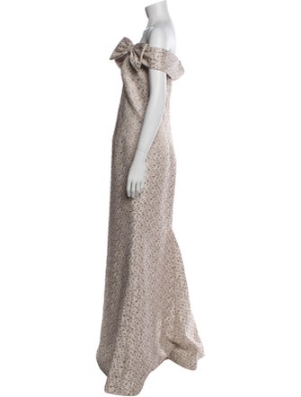 Teri Jon by Rickie Freeman Off-The-Shoulder Long Dress