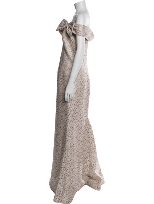 Teri Jon by Rickie Freeman Off-The-Shoulder Long Dress