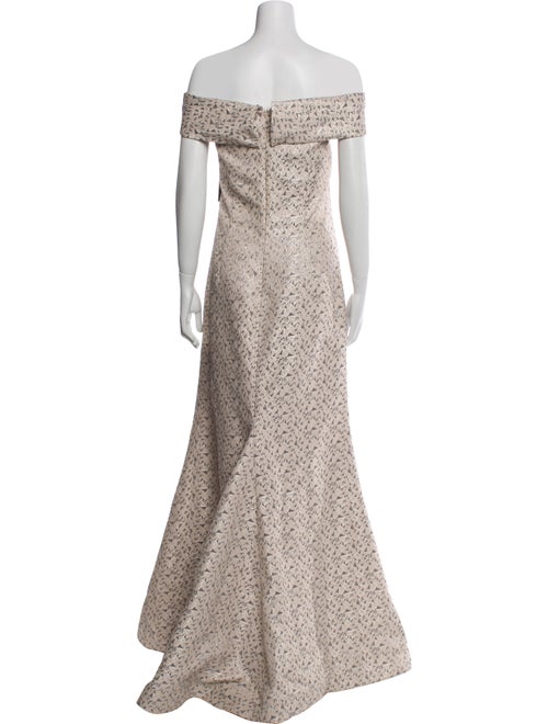 Teri Jon by Rickie Freeman Off-The-Shoulder Long Dress