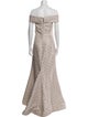 Teri Jon by Rickie Freeman Off-The-Shoulder Long Dress
