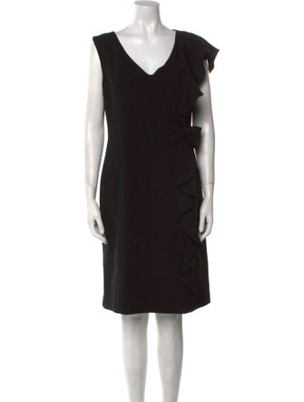 Teri Jon by Rickie Freeman V-Neck Knee-Length Dress