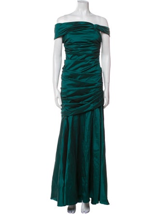 Teri Jon by Rickie Freeman Off-The-Shoulder Long Dress