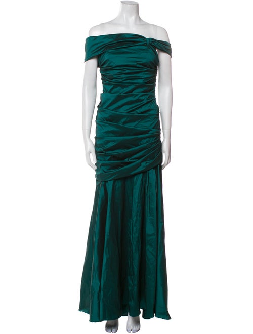 Teri Jon by Rickie Freeman Off-The-Shoulder Long Dress