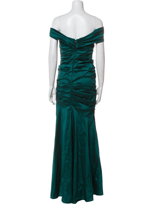 Teri Jon by Rickie Freeman Off-The-Shoulder Long Dress