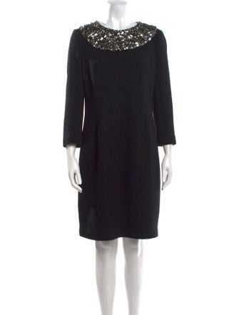 Teri Jon by Rickie Freeman Wool Knee-Length Dress