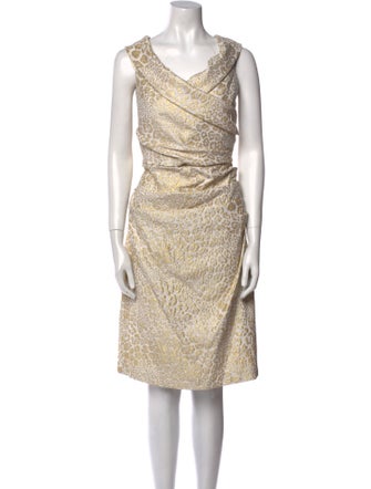 Teri Jon by Rickie Freeman Cowl Neck Knee-Length Dress