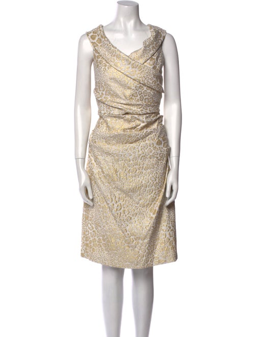 Teri Jon by Rickie Freeman Cowl Neck Knee-Length Dress