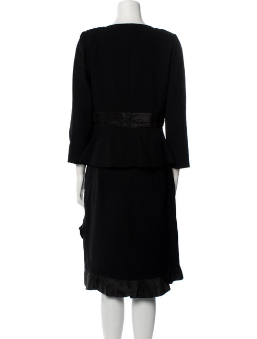 Teri Jon by Rickie Freeman Wool Bow Accents Skirt Suit