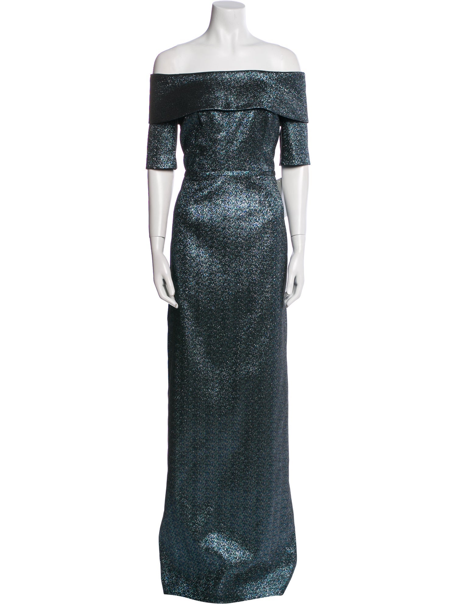 Teri Jon by Rickie Freeman Off-The-Shoulder Long Dress w/ Tags