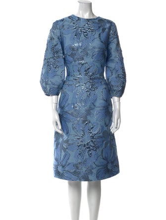 Teri Jon by Rickie Freeman Printed Midi Length Dress