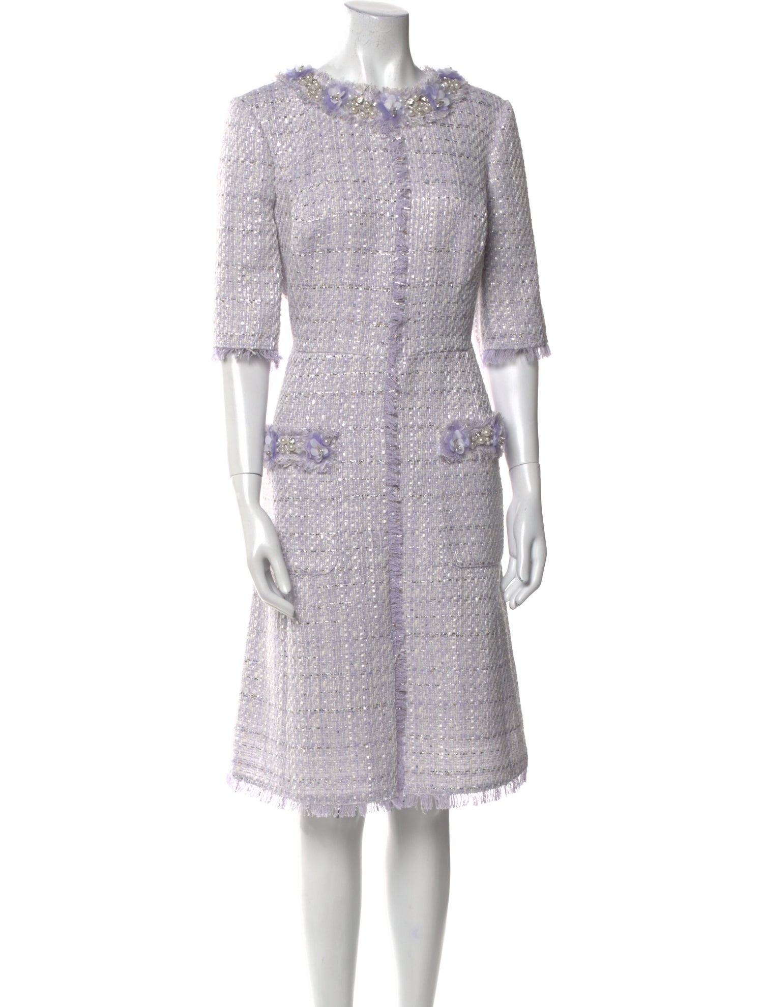 Teri Jon by Rickie Freeman Bateau Neckline Knee-Length Dress