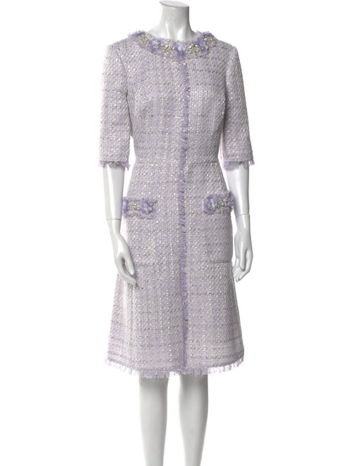 Teri Jon by Rickie Freeman Bateau Neckline Knee-Length Dress