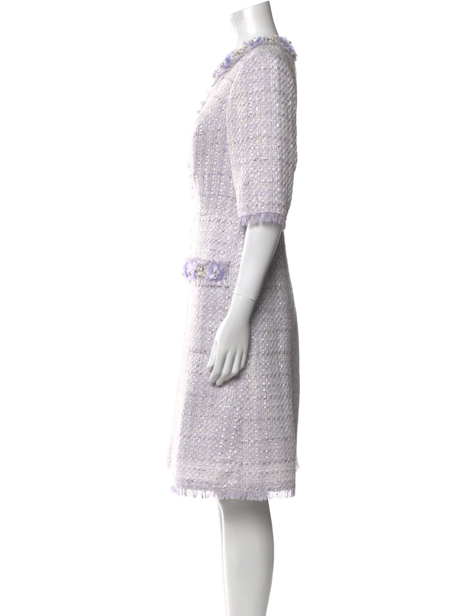 Teri Jon by Rickie Freeman Bateau Neckline Knee-Length Dress