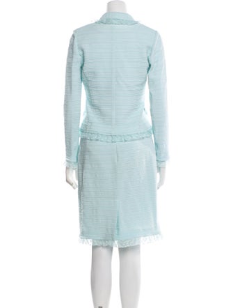 Teri Jon by Rickie Freeman Mesh Accents Skirt Suit