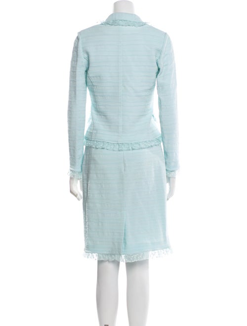 Teri Jon by Rickie Freeman Mesh Accents Skirt Suit