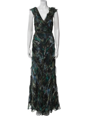 Teri Jon by Rickie Freeman Silk Long Dress