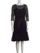 Teri Jon by Rickie Freeman Lace Pattern Knee-Length Dress