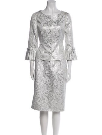 Teri Jon by Rickie Freeman Bow Accents Skirt Set