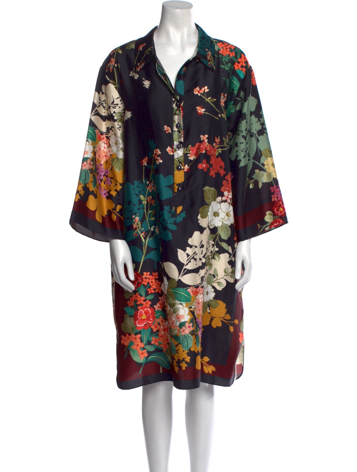 Teri Jon by Rickie Freeman Floral Print Midi Length Dress