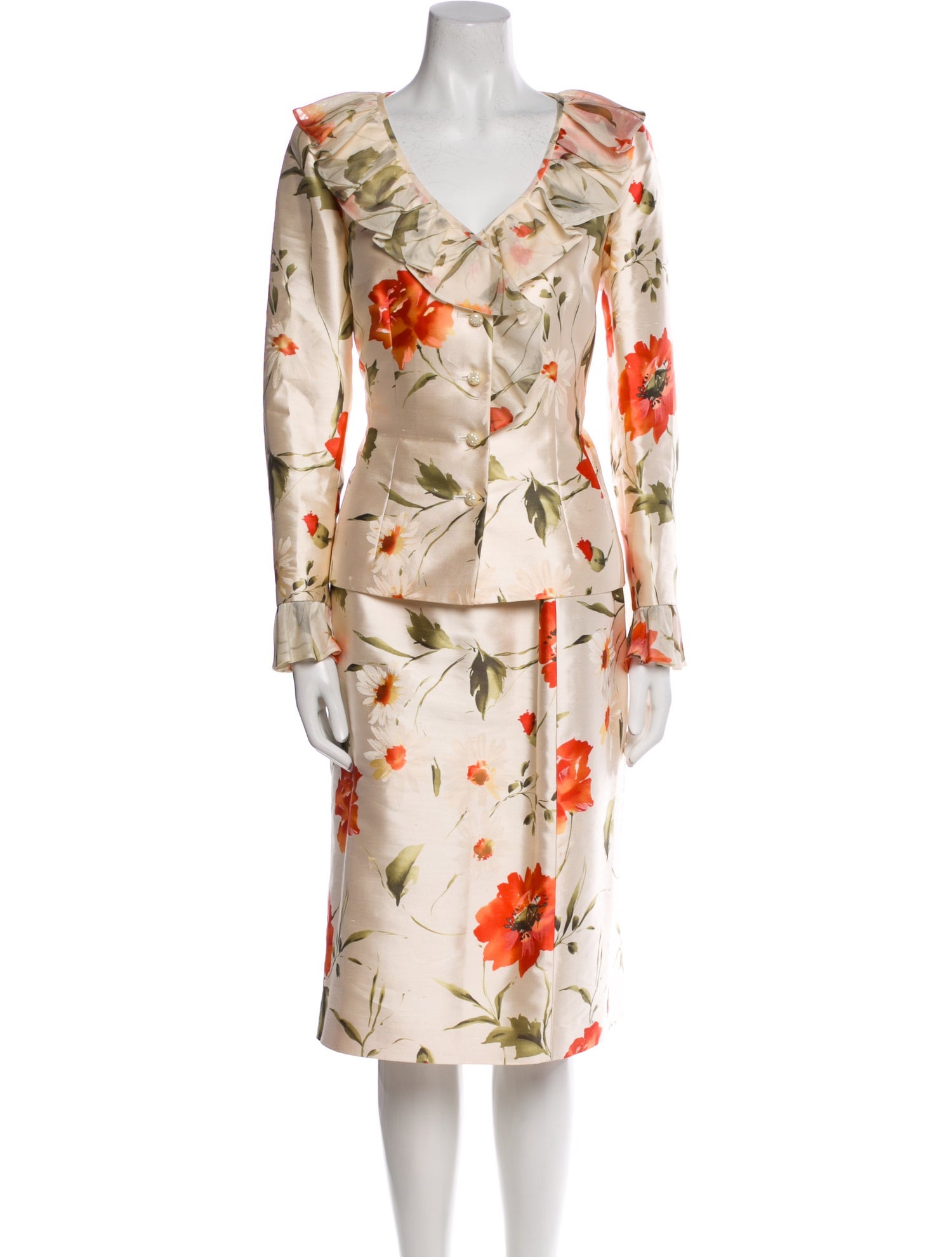 Teri Jon by Rickie Freeman Silk Printed Skirt Set