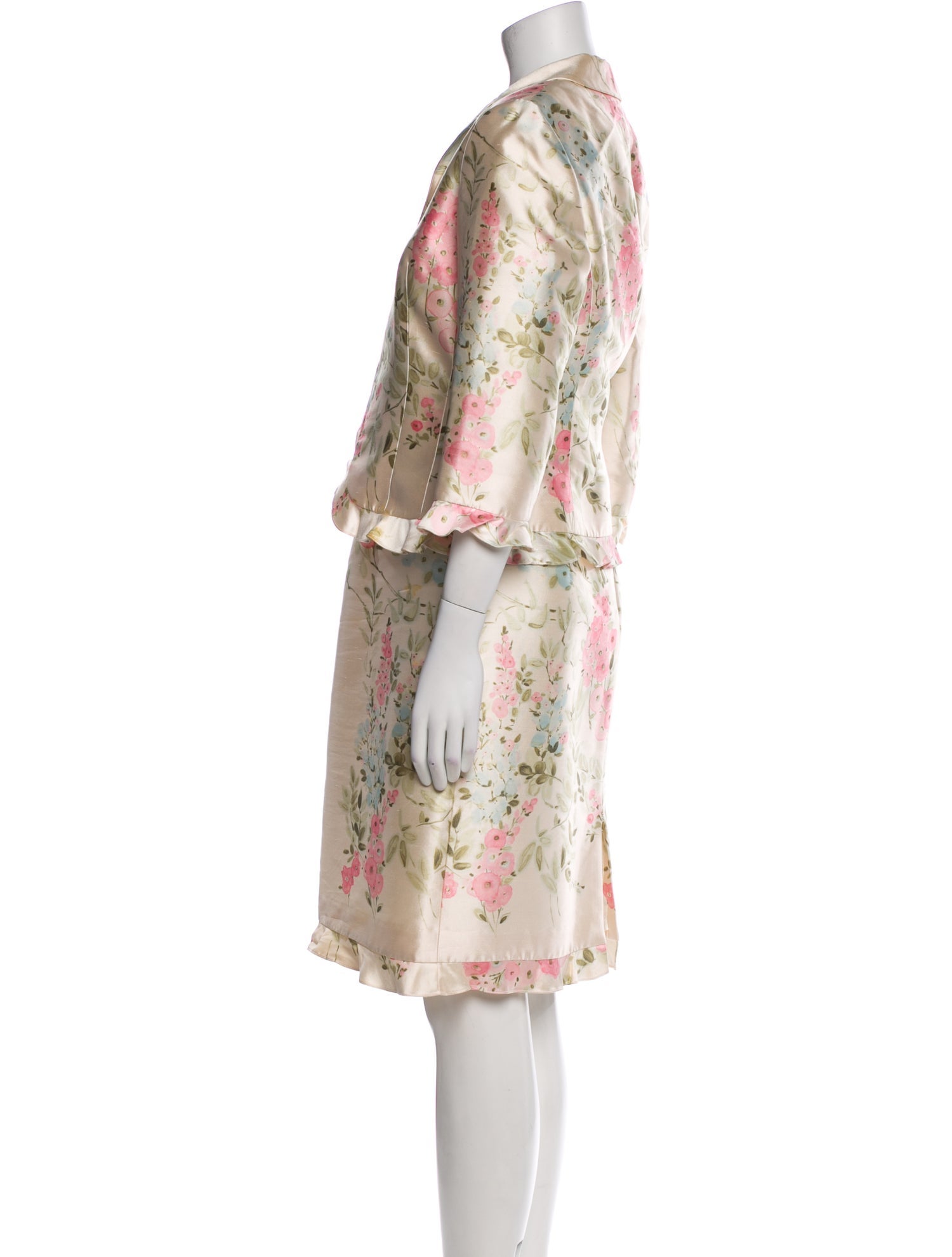 Teri Jon by Rickie Freeman Silk Printed Dress Set