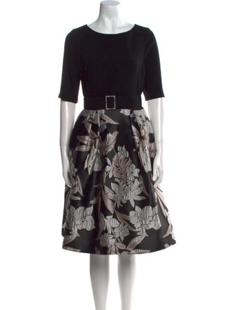 Teri Jon by Rickie Freeman Floral Print Knee-Length Dress