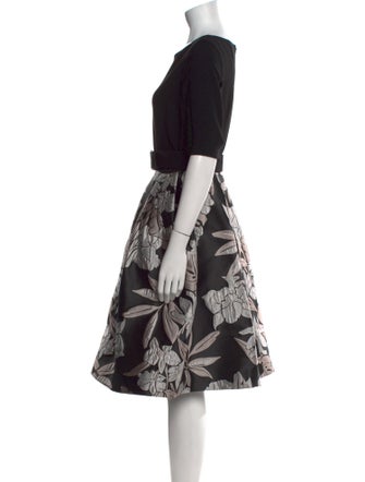 Teri Jon by Rickie Freeman Floral Print Knee-Length Dress