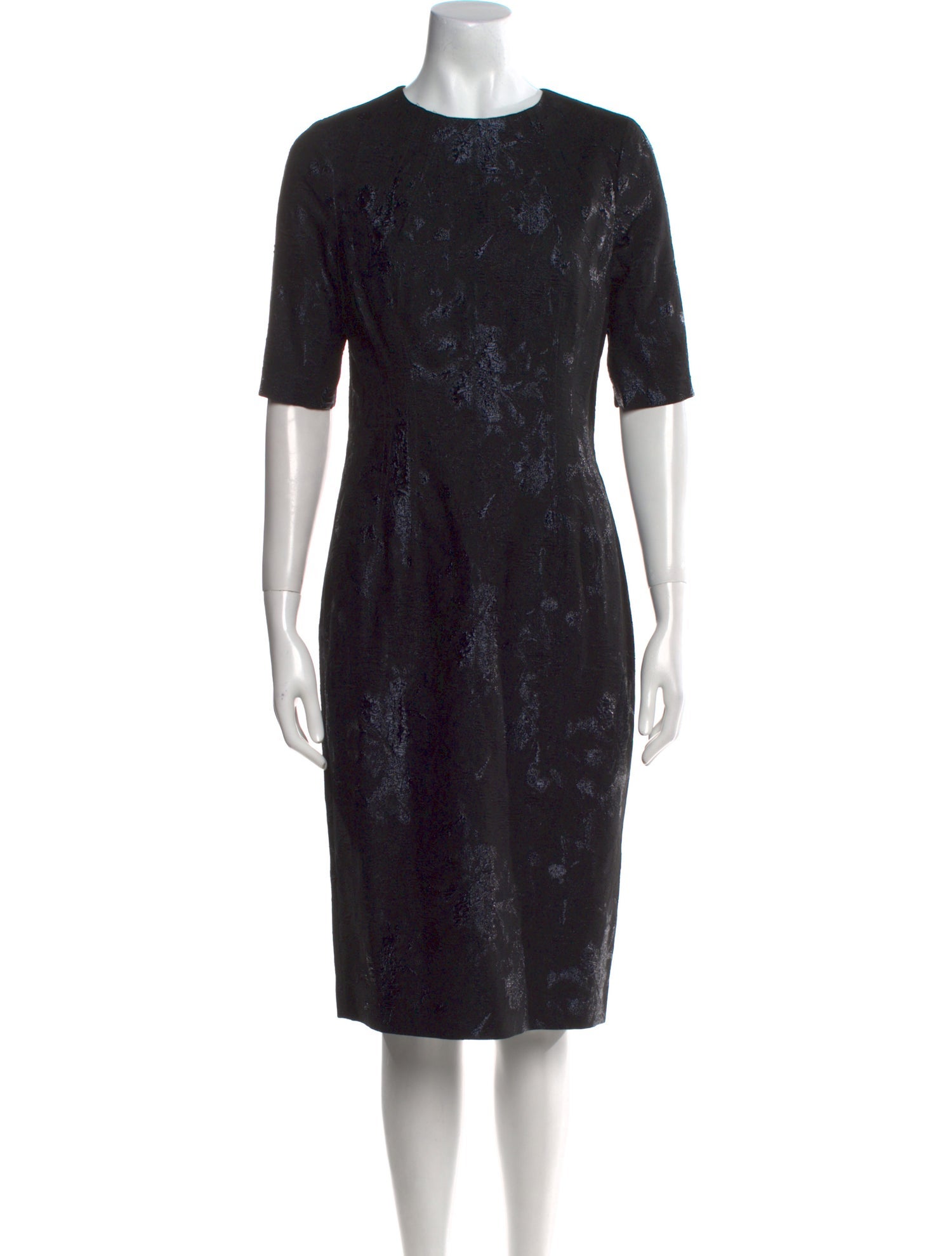Teri Jon by Rickie Freeman Crew Neck Midi Length Dress