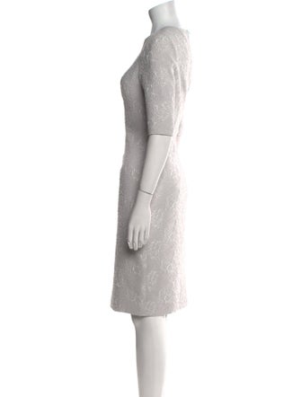 Teri Jon by Rickie Freeman Crew Neck Midi Length Dress