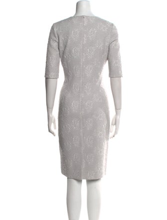 Teri Jon by Rickie Freeman Crew Neck Midi Length Dress