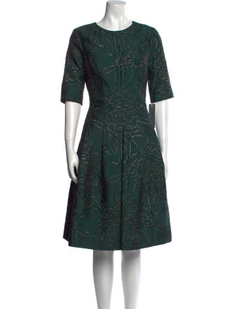 Teri Jon by Rickie Freeman Crew Neck Midi Length Dress