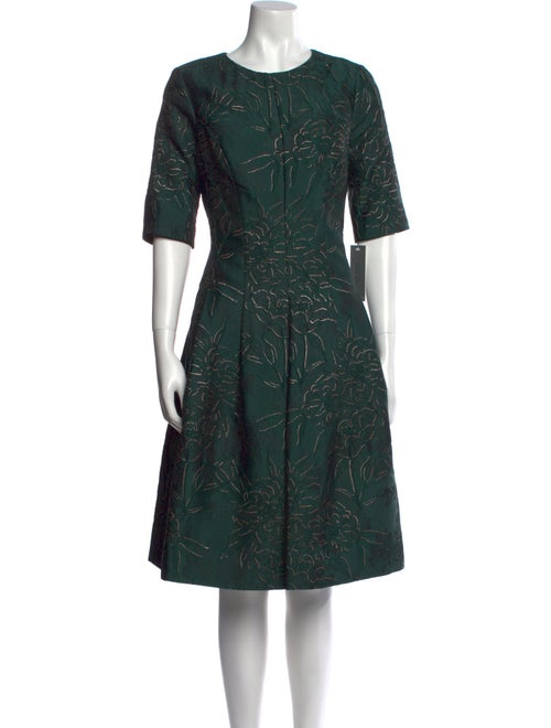 Teri Jon by Rickie Freeman Crew Neck Midi Length Dress