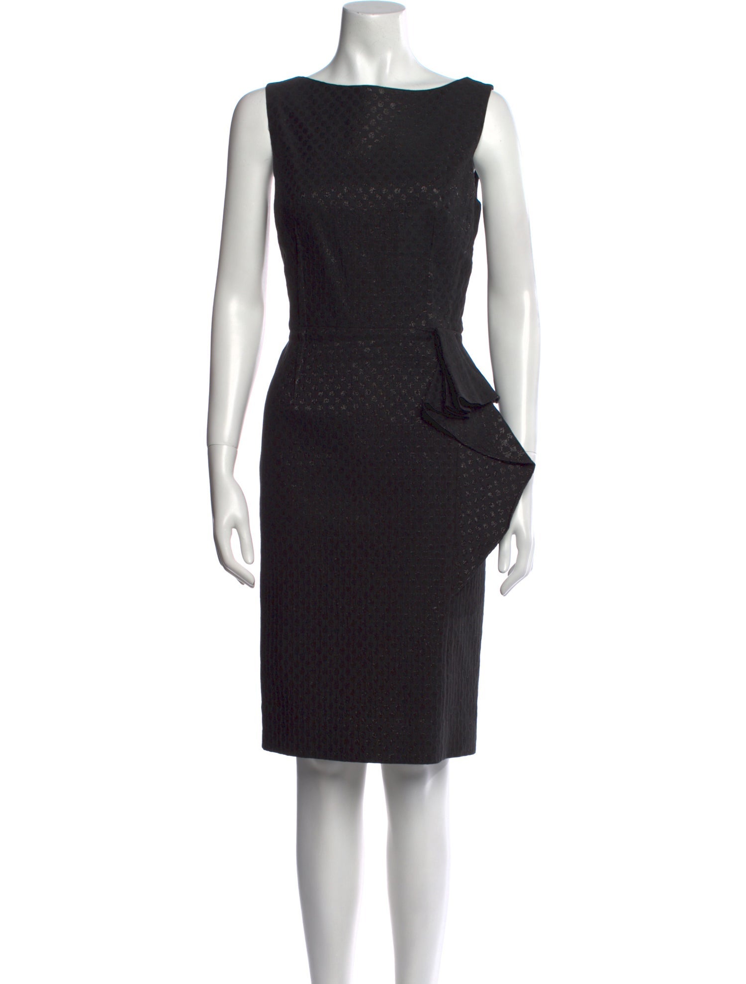 Teri Jon by Rickie Freeman Bateau Neckline Midi Length Dress