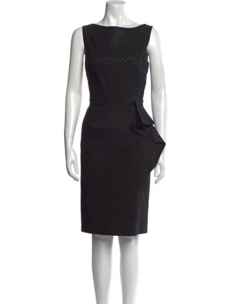 Teri Jon by Rickie Freeman Bateau Neckline Midi Length Dress