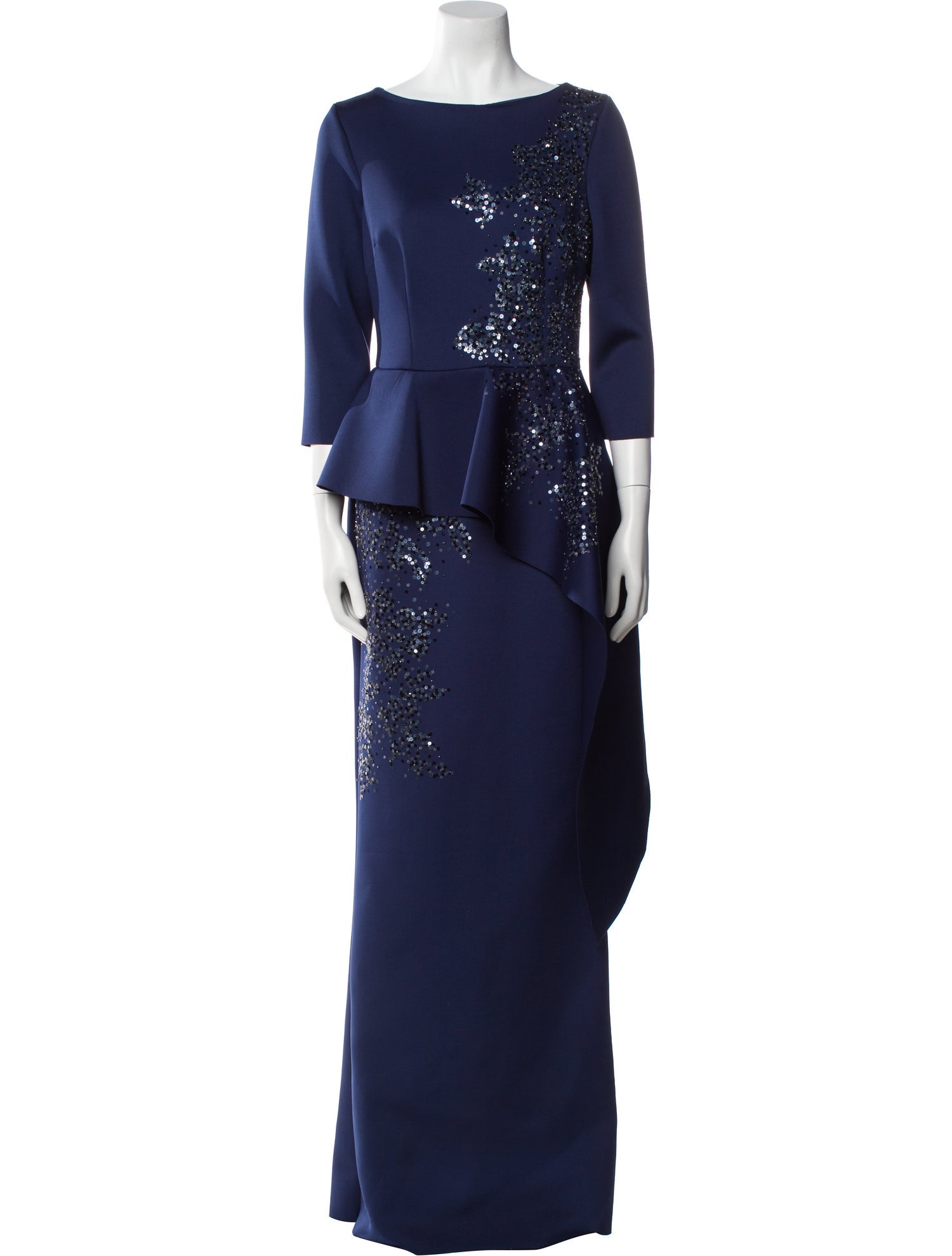 Teri Jon by Rickie Freeman Bateau Neckline Long Dress