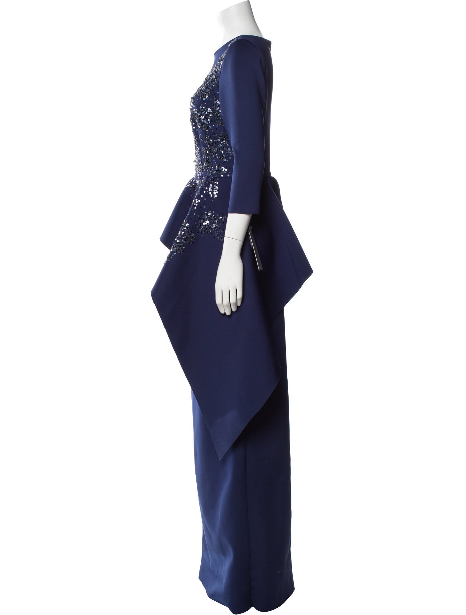 Teri Jon by Rickie Freeman Bateau Neckline Long Dress