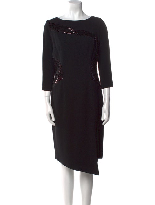 Teri Jon by Rickie Freeman Bateau Neckline Midi Length Dress