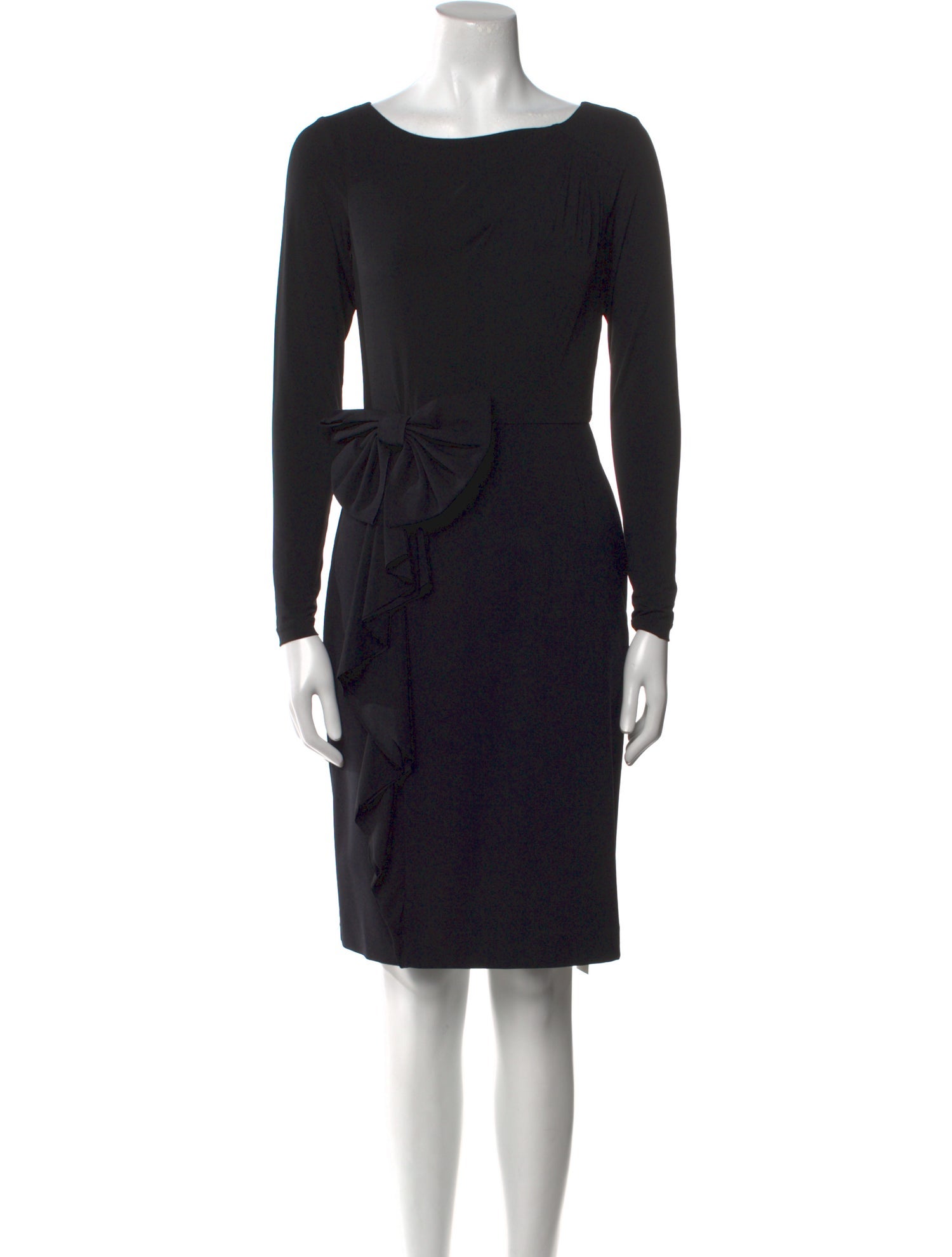 Teri Jon by Rickie Freeman Bateau Neckline Knee-Length Dress