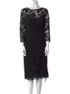 Teri Jon by Rickie Freeman Lace Pattern Midi Length Dress