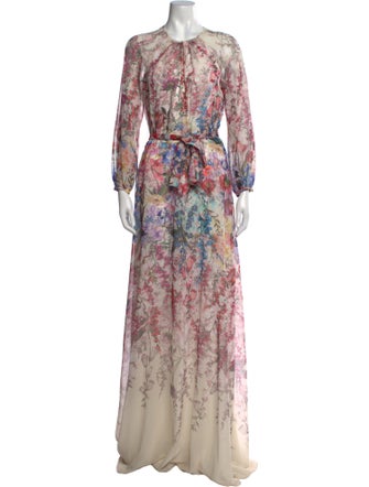 Teri Jon by Rickie Freeman Floral Print Long Dress
