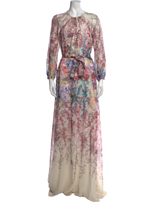 Teri Jon by Rickie Freeman Floral Print Long Dress