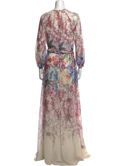 Teri Jon by Rickie Freeman Floral Print Long Dress