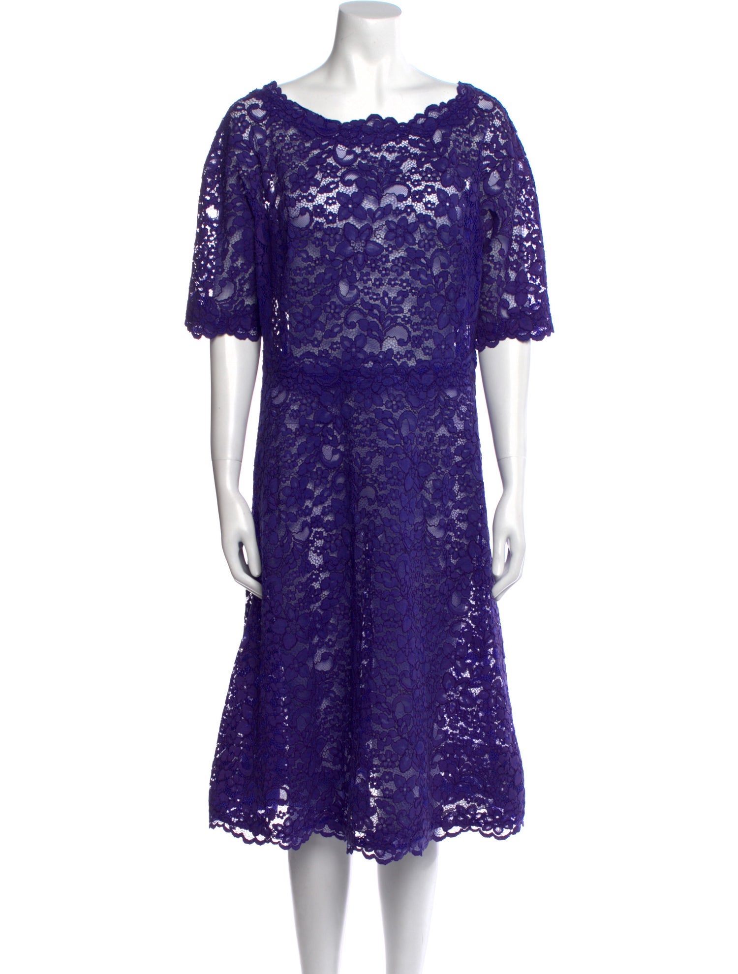 Teri Jon by Rickie Freeman Lace Pattern Knee-Length Dress