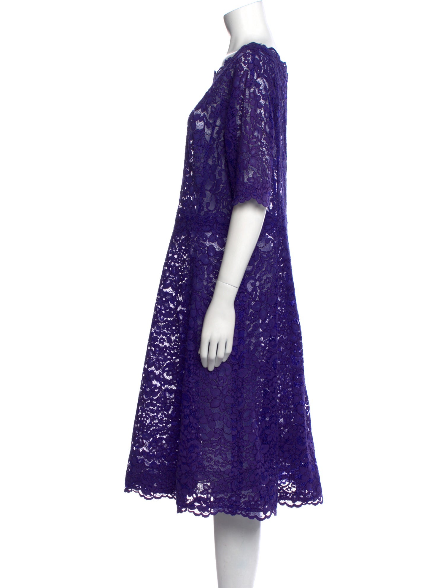 Teri Jon by Rickie Freeman Lace Pattern Knee-Length Dress