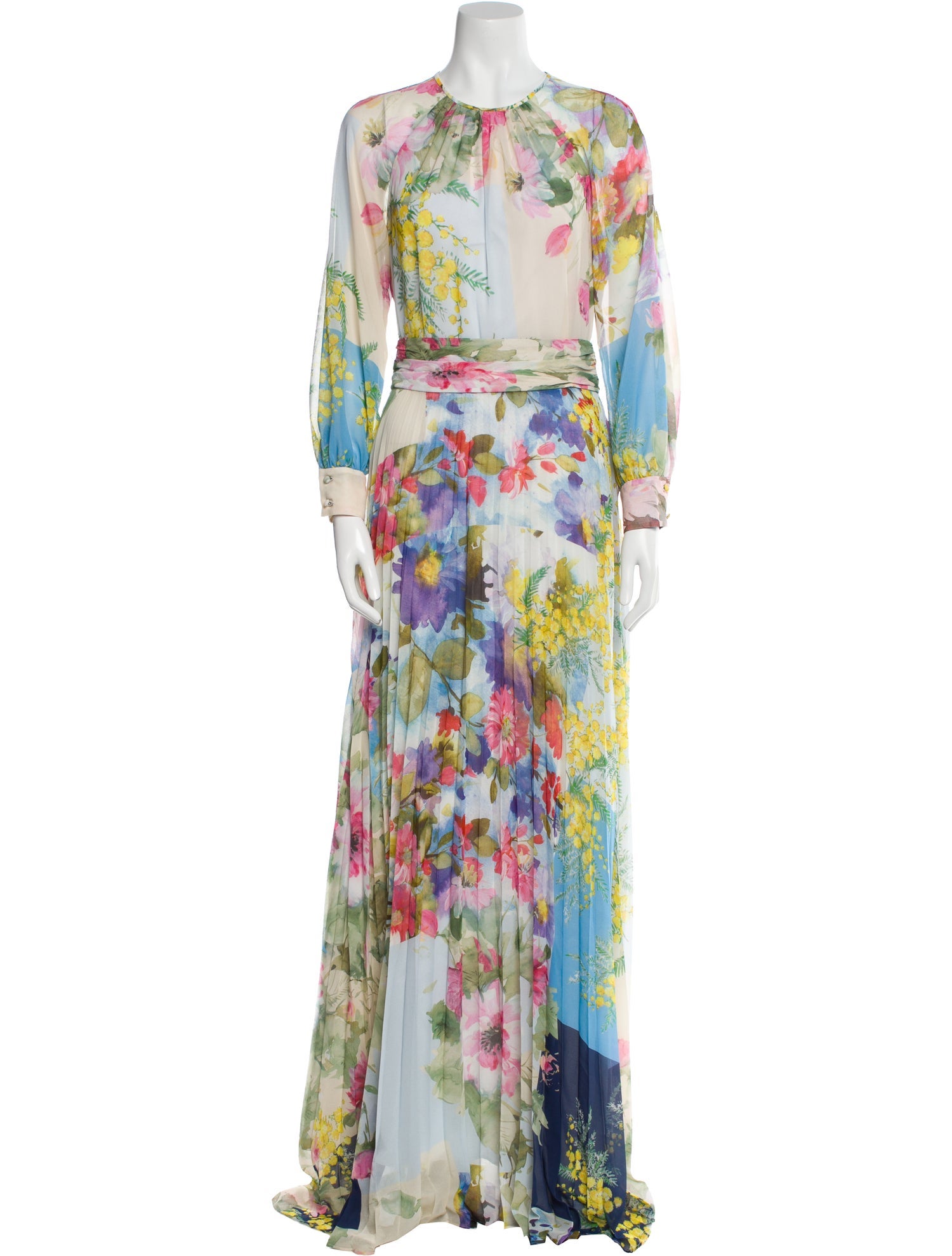Teri Jon by Rickie Freeman Floral Print Long Dress